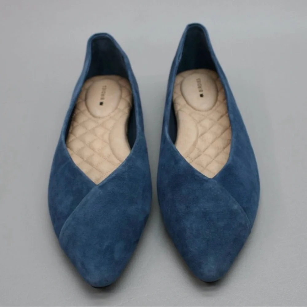 Birdies  Navy Suede Women's Flats - Picture 4 of 8